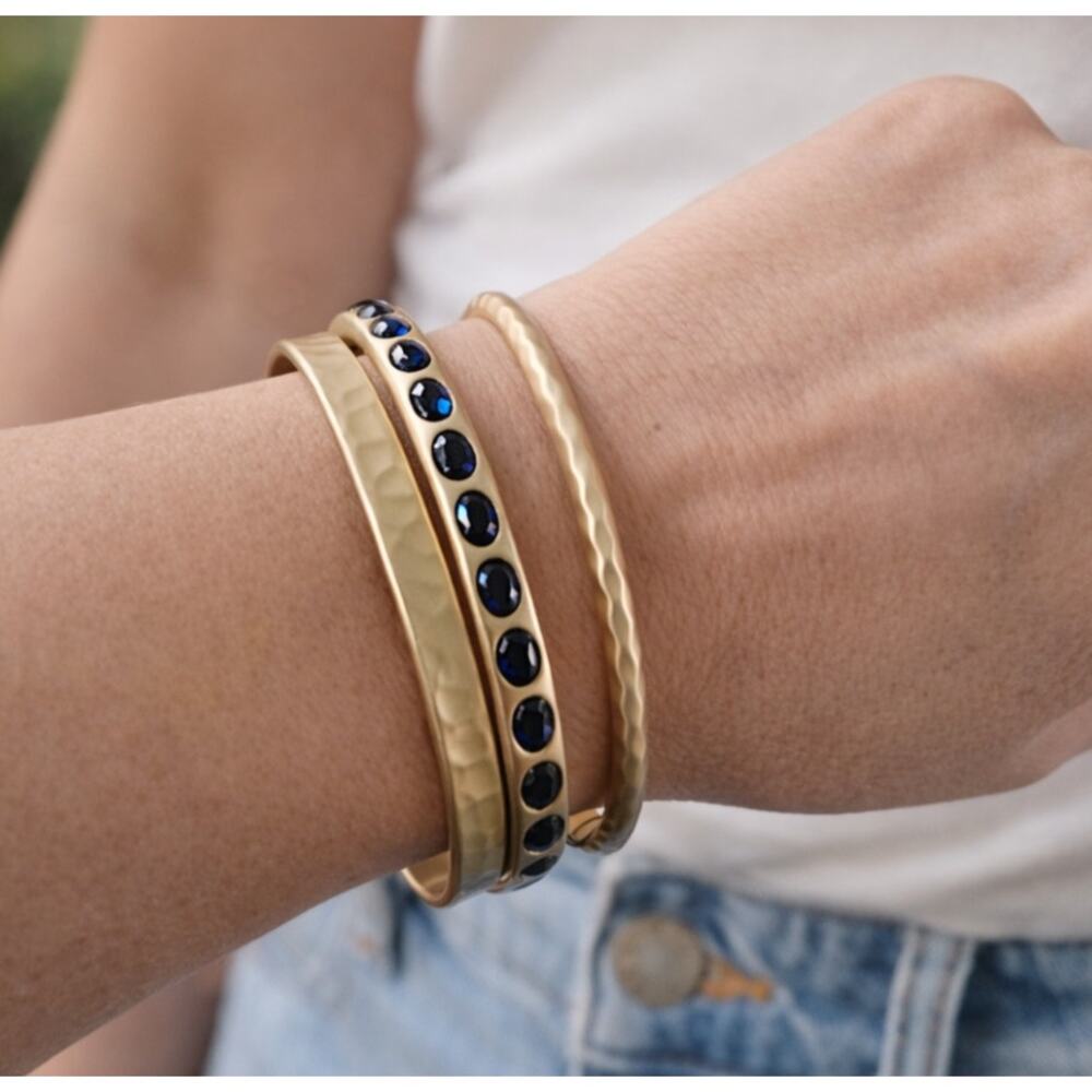 Chicos Gold Blue Bangel Set NWT